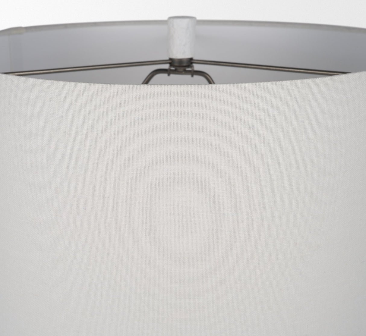 Everly 15.0L x 15.0W x 27.5H White Cement W/Beige Shade Table Lamp from Mercana - Luna Furniture