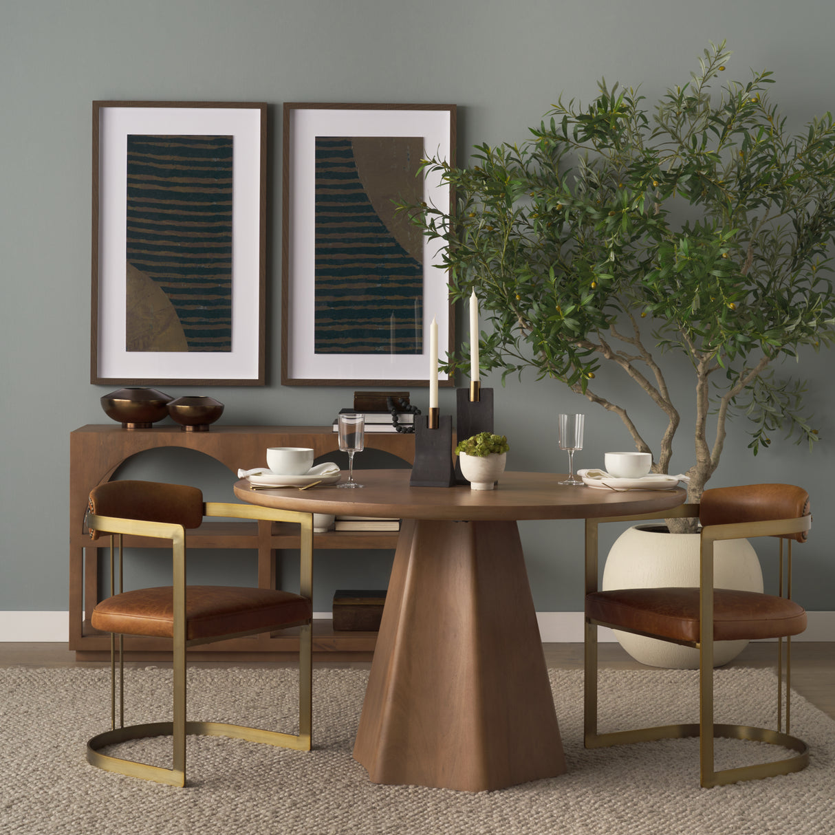 Jovani 48" Solid Light Brown Mango Wood Round Dining Table from Mercana - Luna Furniture