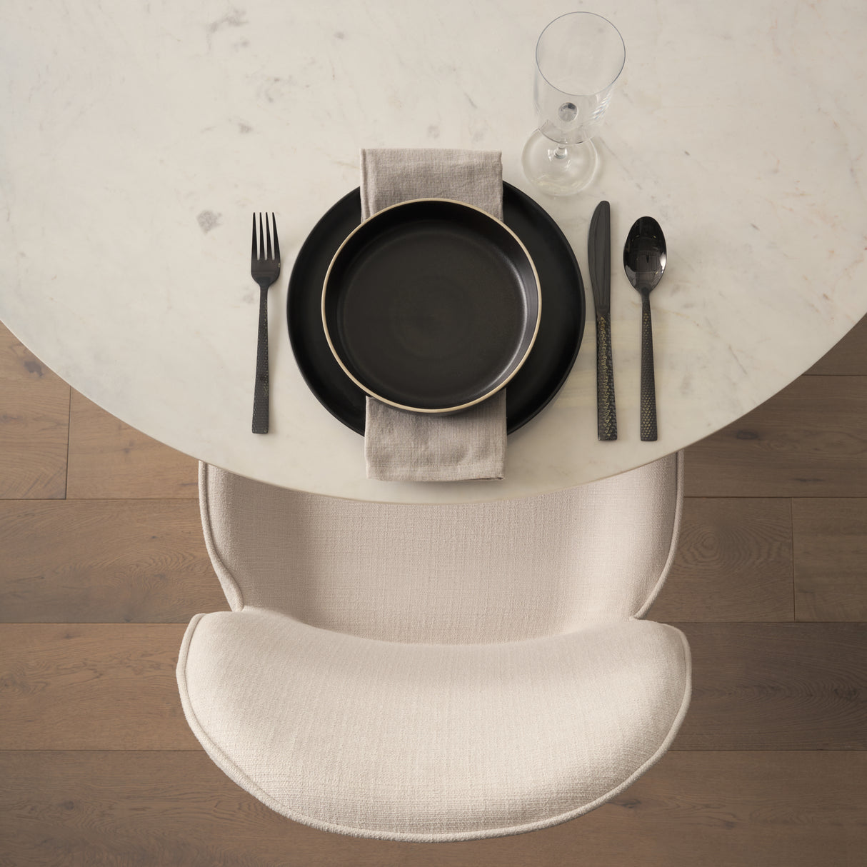 Inala White Fabric Seat Black Metal Frame Dining Chair, Set of 2 from Mercana - Luna Furniture