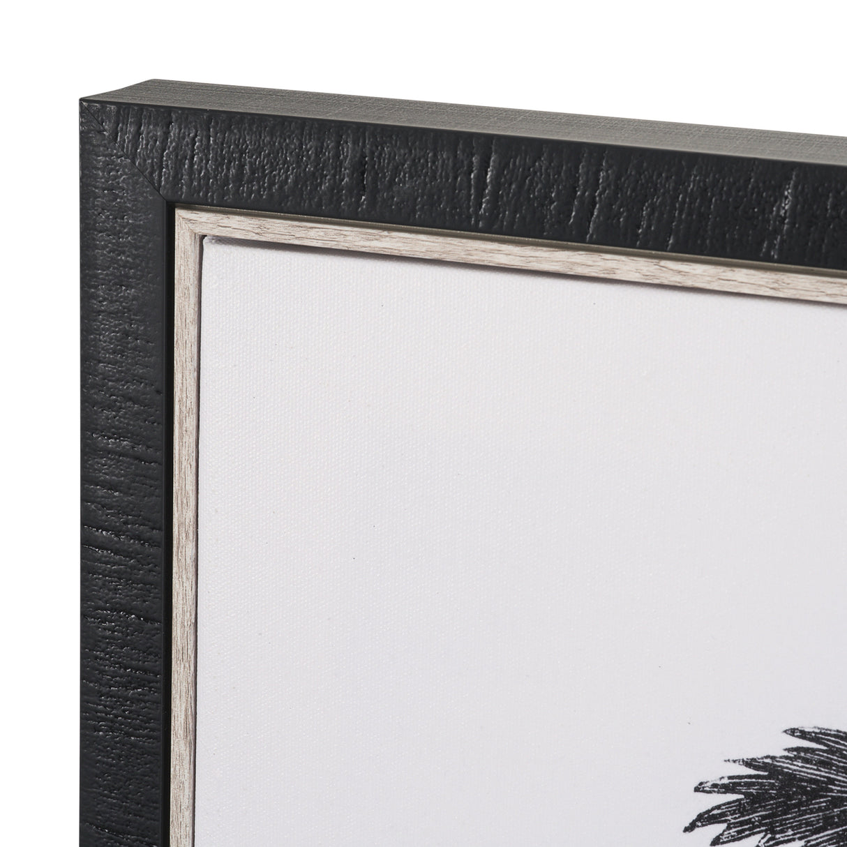Vintage Palm Tree Drawing V by Les Palmiers Histoire a Hand Embellished Textured Framed Canvas from Mercana - Luna Furniture