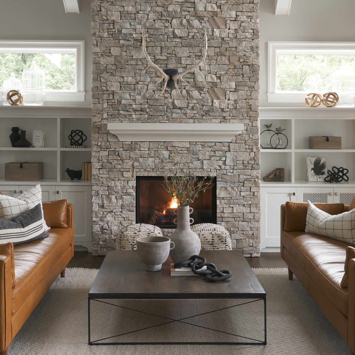 Sika I Natural Finish set of Replica Deer Antlers from Mercana - Luna Furniture