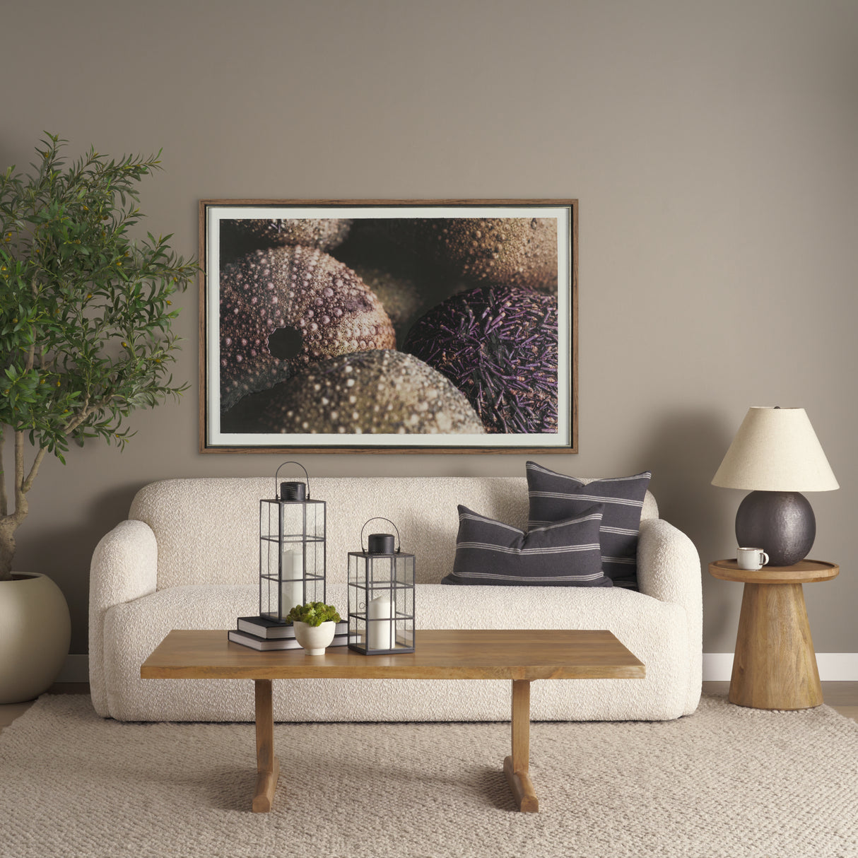 Purple Sea Urchins by Nathan Larson a Hand Embellished Framed Photo Art Print Matted under Glass from Mercana - Luna Furniture
