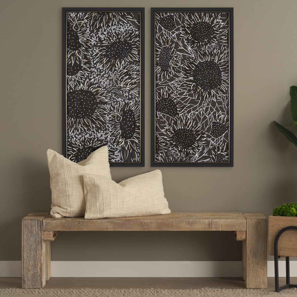 Sunflower Fest VI by Mercana Studio a Hand Embellished Textured Framed Art Print from Mercana - Luna Furniture