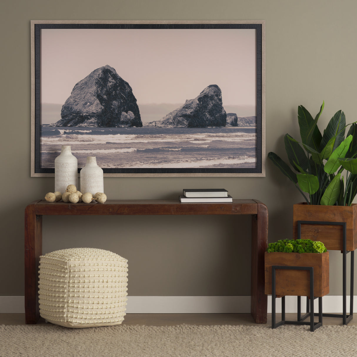 Rocky Shores by Nathan Larson a Hand Embellished Framed Photo Art Print Matted under Glass from Mercana - Luna Furniture