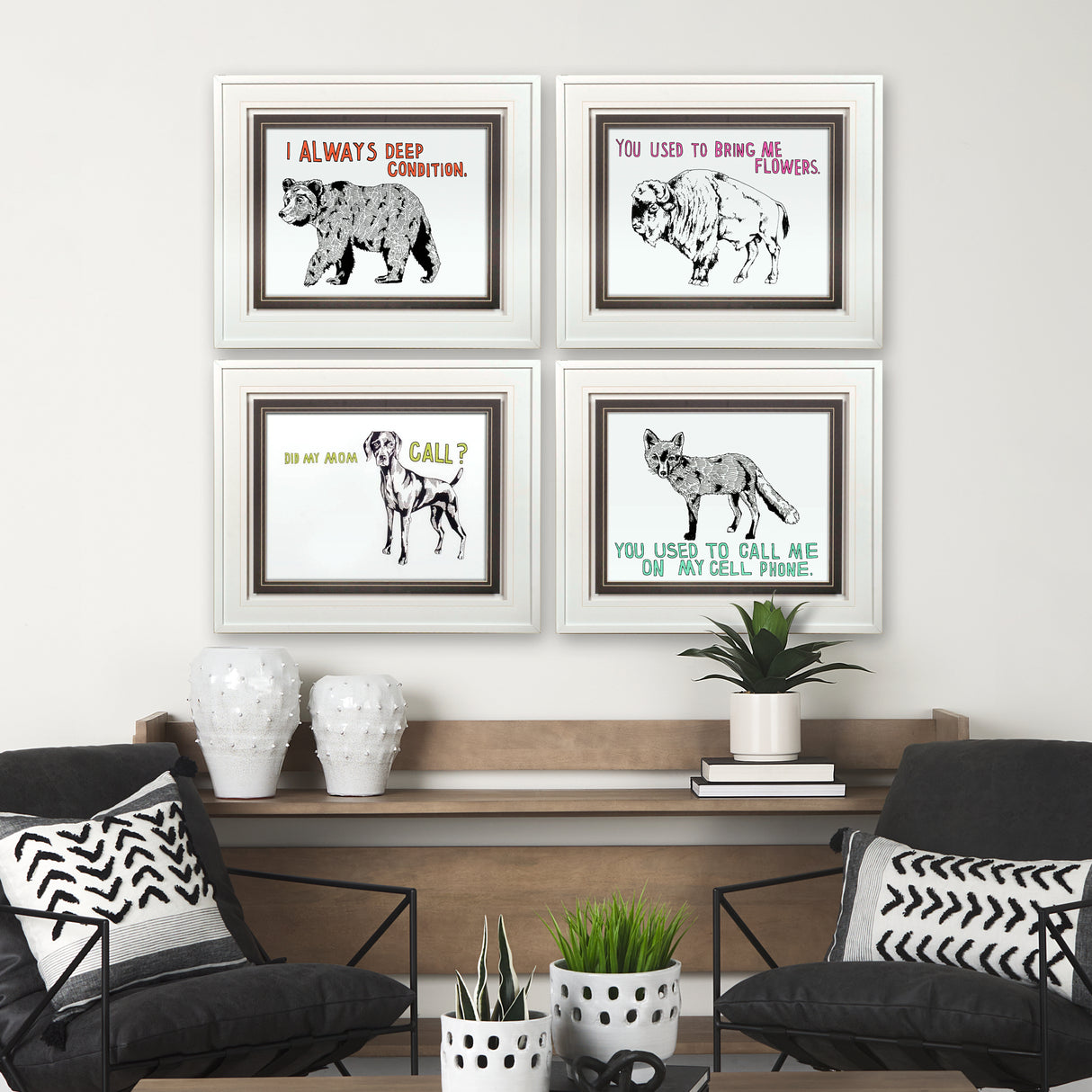 Bison by Marie, Natasha a Framed Art Print Matted under Glass from Mercana - Luna Furniture