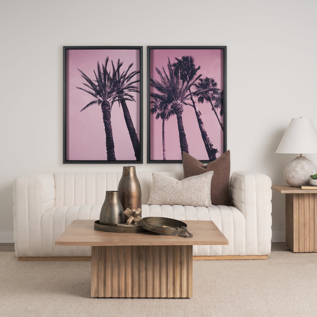 Pink Palms II by Deborah Revell a Hand Embellished Framed Photo Art Print from Mercana - Luna Furniture