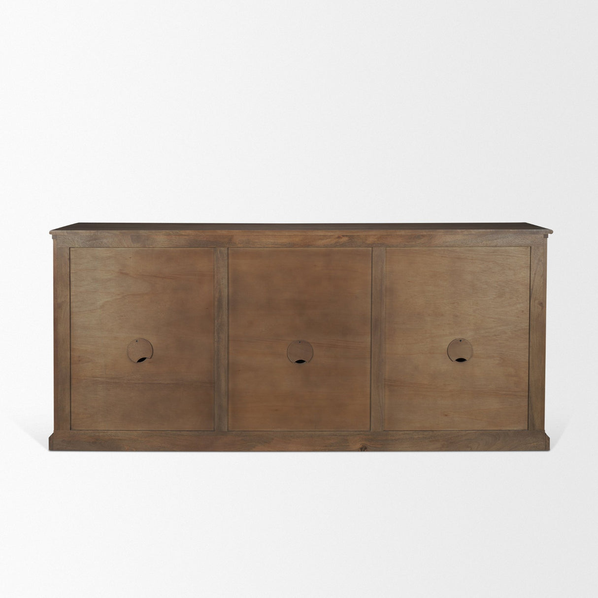 Baron Dark Brown Solid Wood w/ Antiqued Aged Brass Knobs 3-Drawer 6-Door Sideboard from Mercana - Luna Furniture