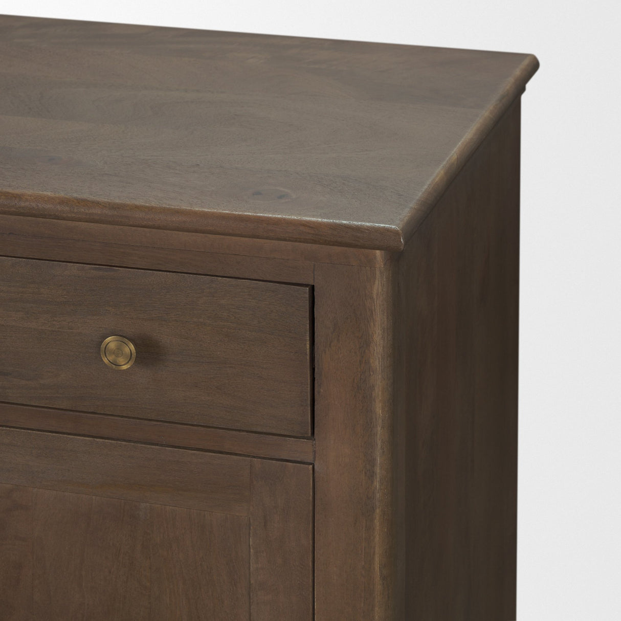 Baron Dark Brown Solid Wood w/ Antiqued Aged Brass Knobs 3-Drawer 6-Door Sideboard from Mercana - Luna Furniture
