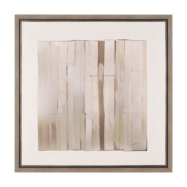 Glazed Echoes White I by Cartissi Hand-Embellished Textured Framed Canvas Artwork