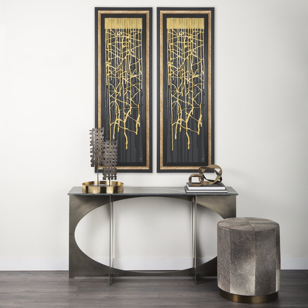 Midas Touch I by Barbara Fleming a Hand Embelished Textured Framed Art Print Matted under Glass from Mercana - Luna Furniture