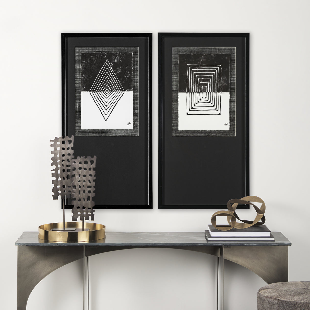 Diamond by Studio M a handmade Original Framed Artwork under Glass from Mercana - Luna Furniture