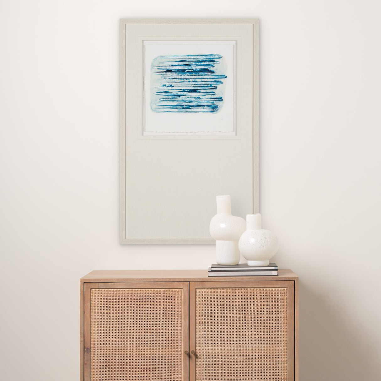 Calm River Blue I by Studio M a handmade Original Framed Artwork under Glass from Mercana - Luna Furniture
