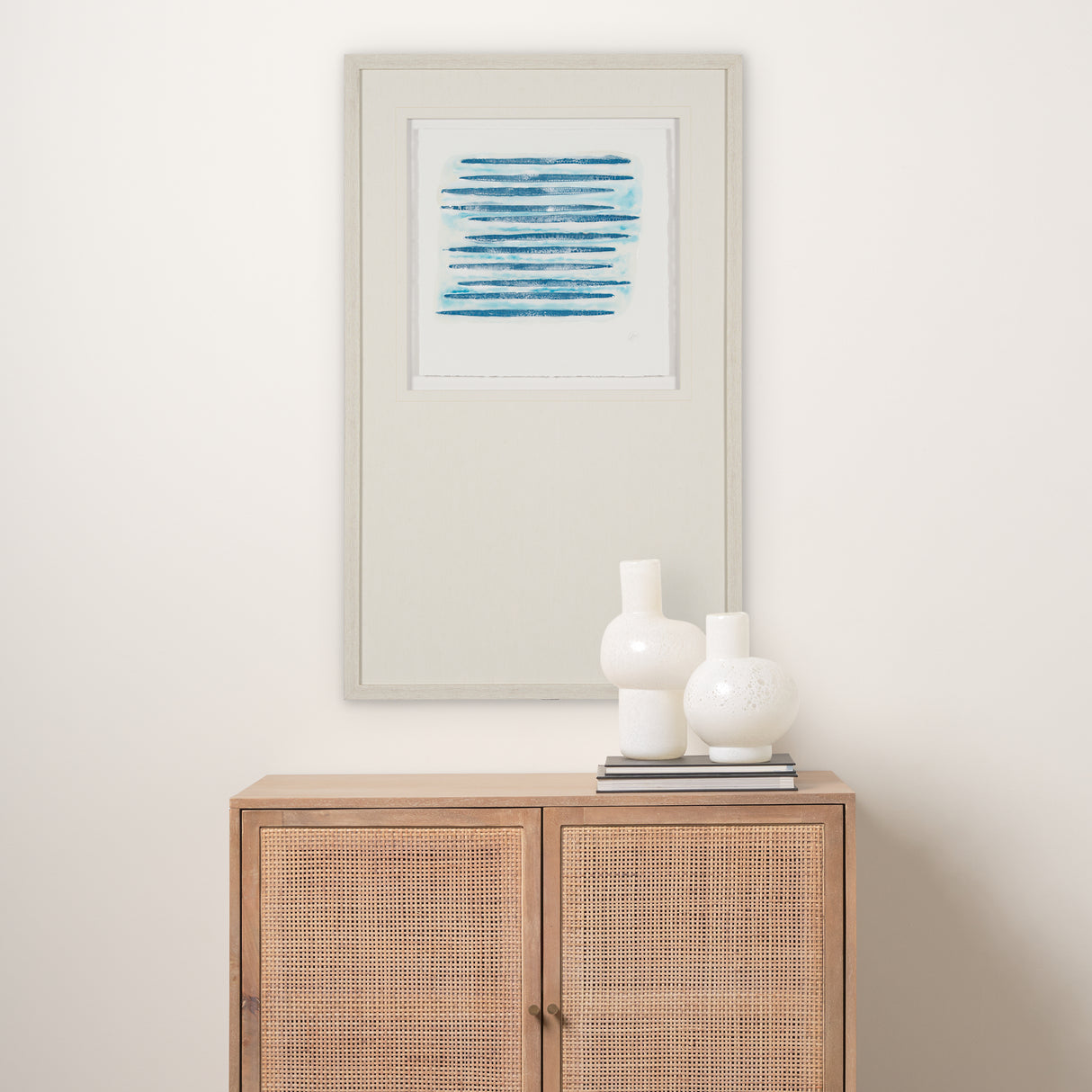 Calm River Blue II by Studio M a handmade Original Framed Artwork under Glass from Mercana - Luna Furniture