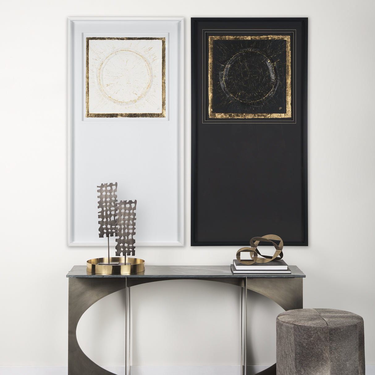 Caldera White by Studio M a handmade Original Framed Artwork under Glass from Mercana - Luna Furniture