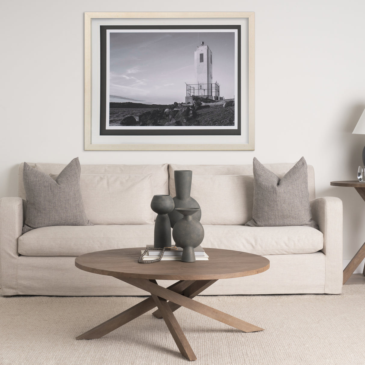 Browns Point Lighthouse by Bisig, Steve a Framed Photo Art Print Matted under Glass from Mercana - Luna Furniture