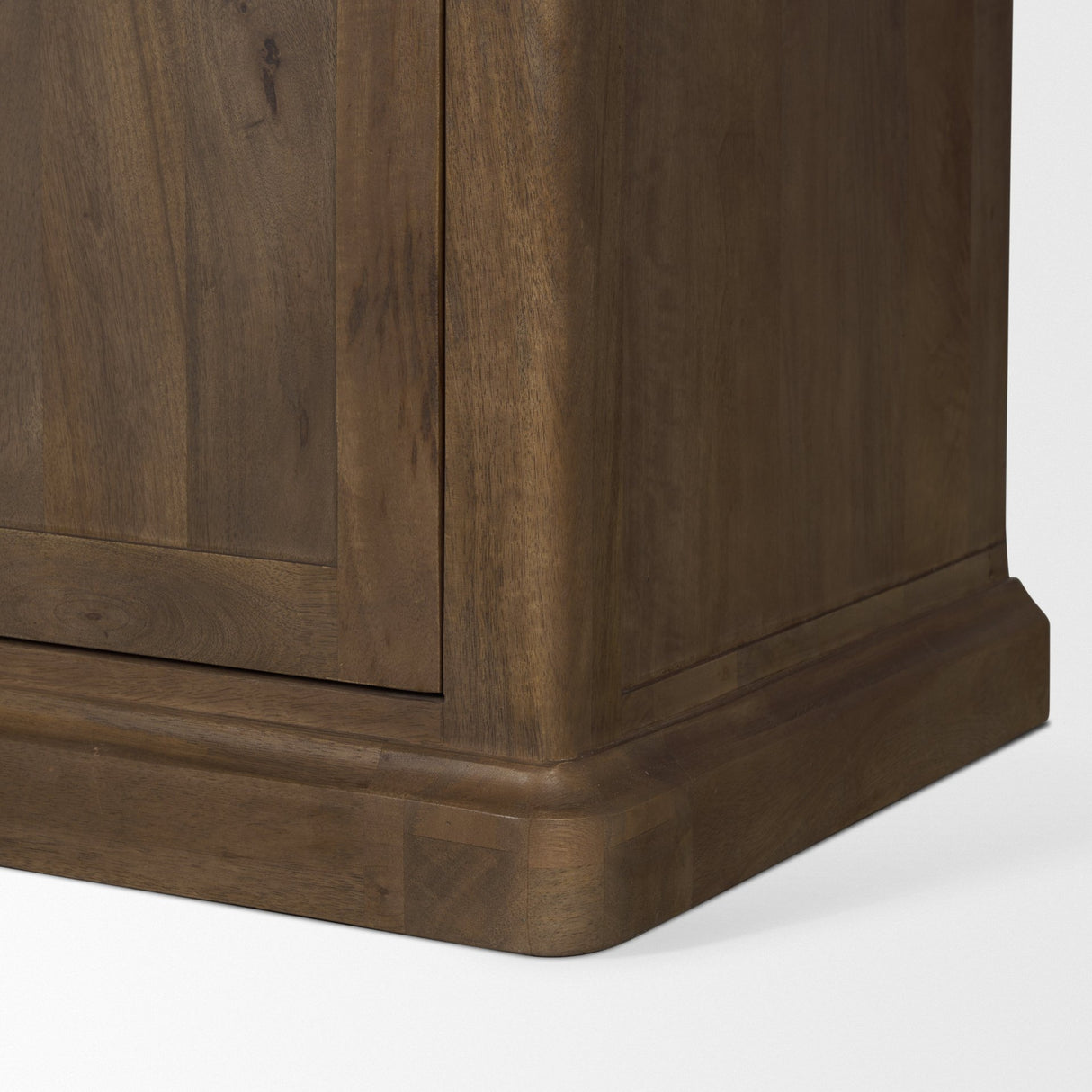 Baron 4-Door Dark Brown Wood w/ Antique Brass Metal Open Shelving Unit from Mercana - Luna Furniture