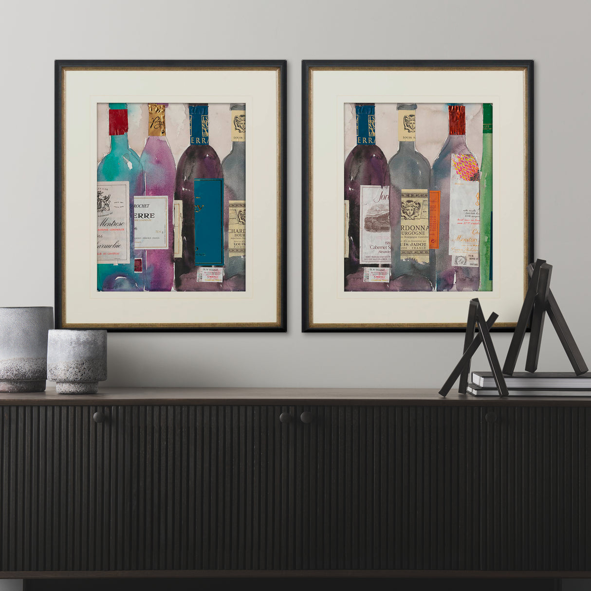 Dinner Party III by Samuel Dixon a Hand Embellished Textured Framed Art Print Matted under Glass from Mercana - Luna Furniture