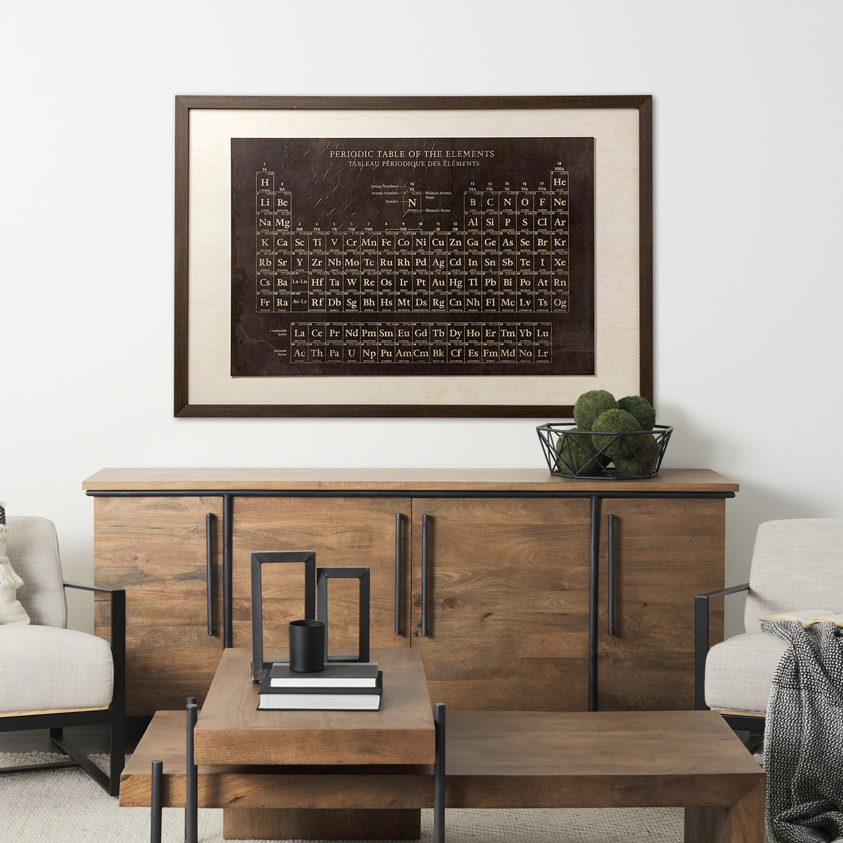 Periodic Table by Vintage Collection a Hand Embelished Textured Framed Art Print from Mercana - Luna Furniture