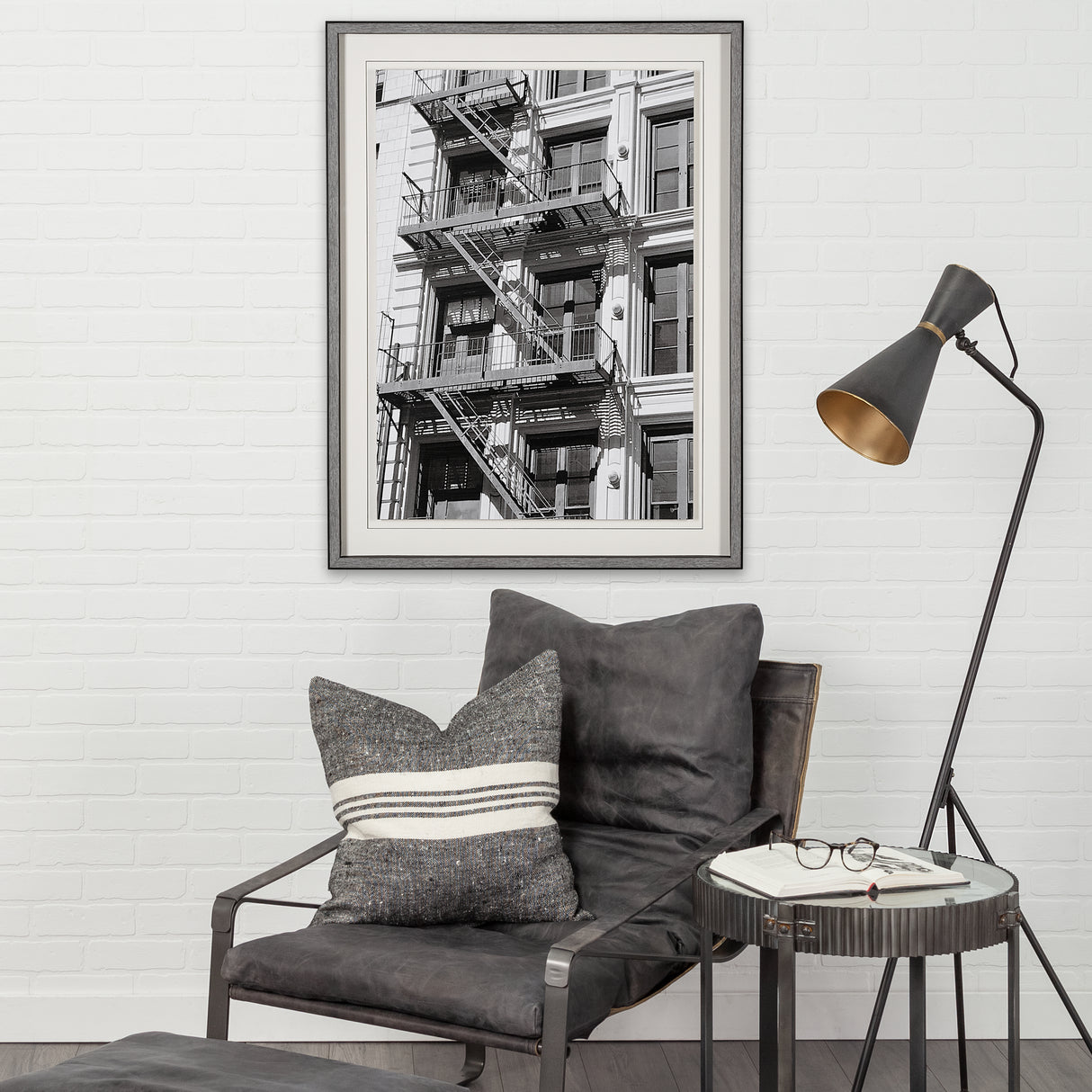 New York Fire Escape by Susan Vizary Photoy Hand Embelished Framed Photo Art Print Matted under Glas from Mercana - Luna Furniture