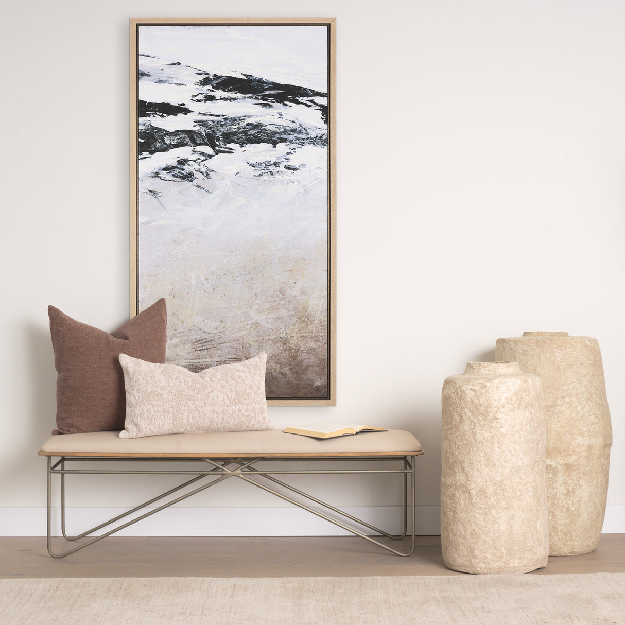 Black Strokes II by Mercana Studio a Hand Embellished Textured Framed Canvas from Mercana - Luna Furniture