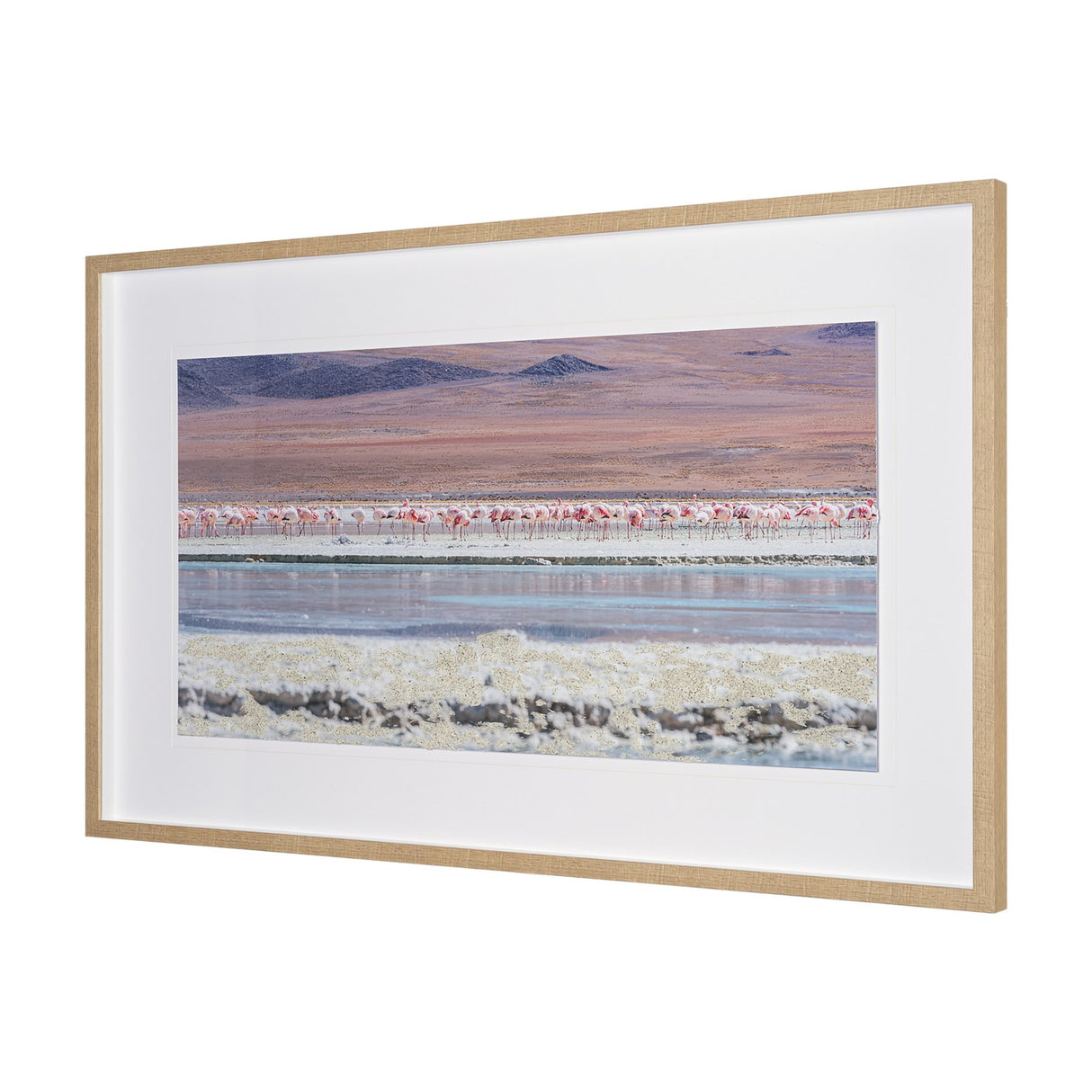 Pink Flamingoes by Richard Silver Hand Embelished Framed Artwork Matted under Glass from Mercana - Luna Furniture