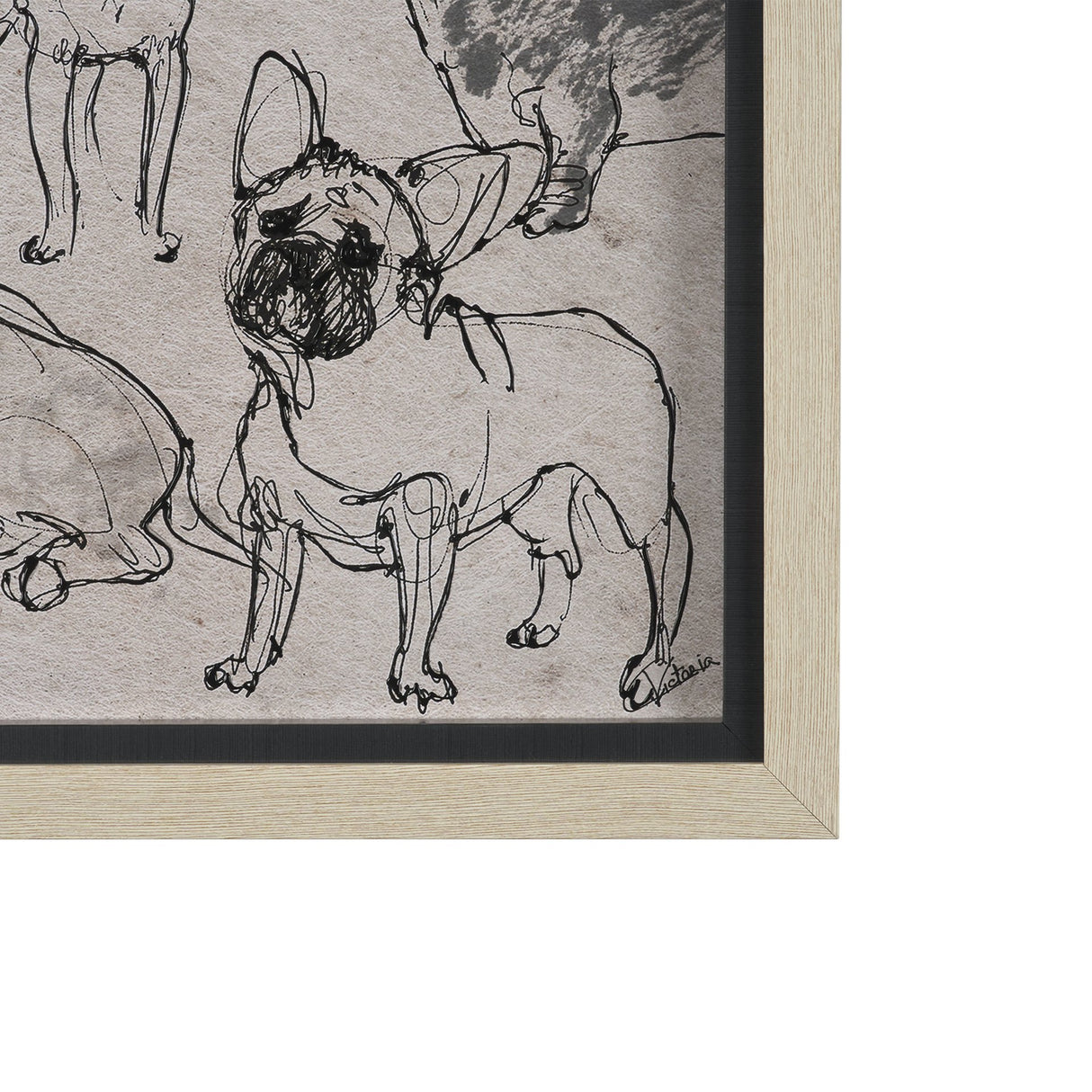 Dog Sketches II by Mercana Studio Hand Embelished Framed Artwork Matted under Glass from Mercana - Luna Furniture