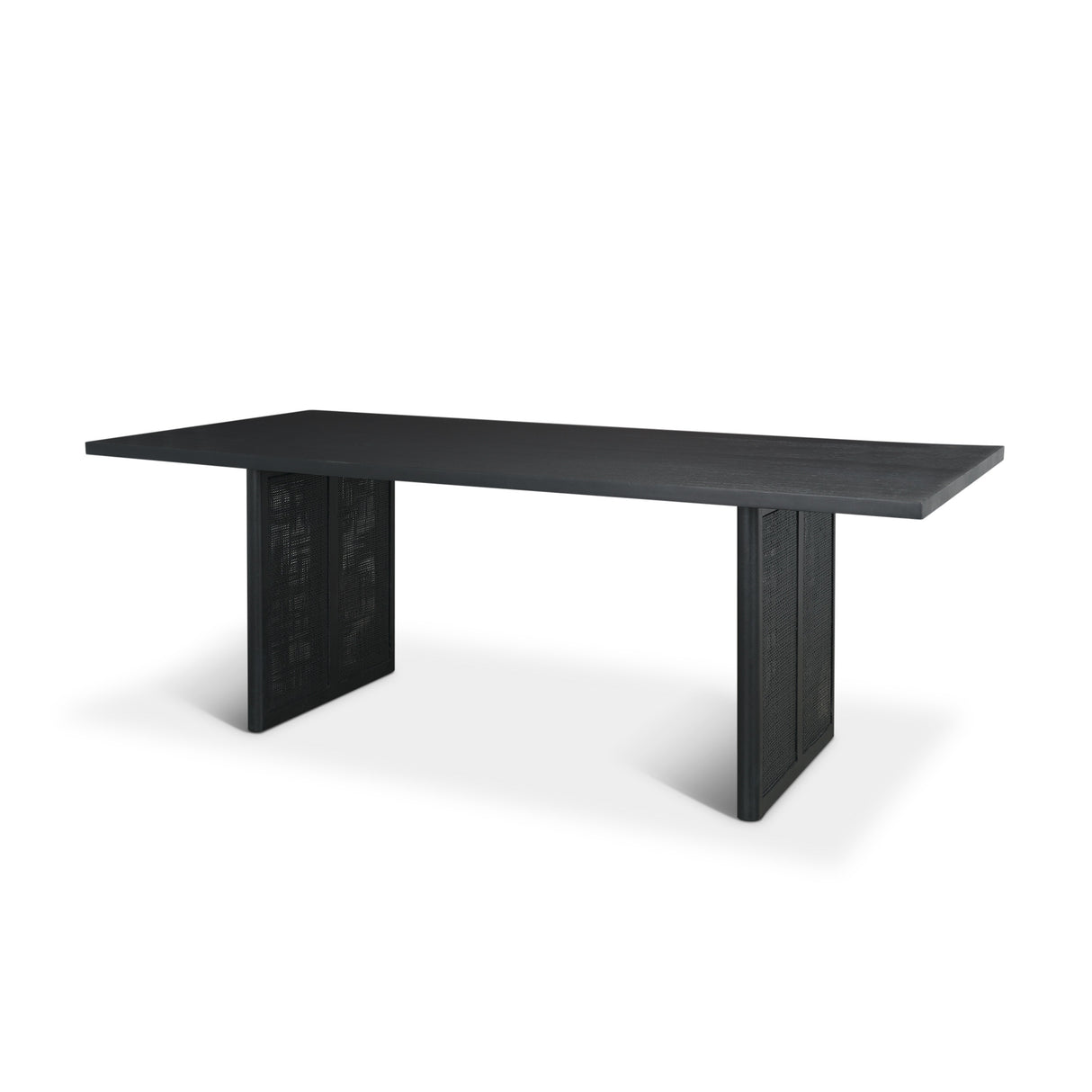 Grier 84" Black Wood w/ Black Cane Dining Table from Mercana - Luna Furniture