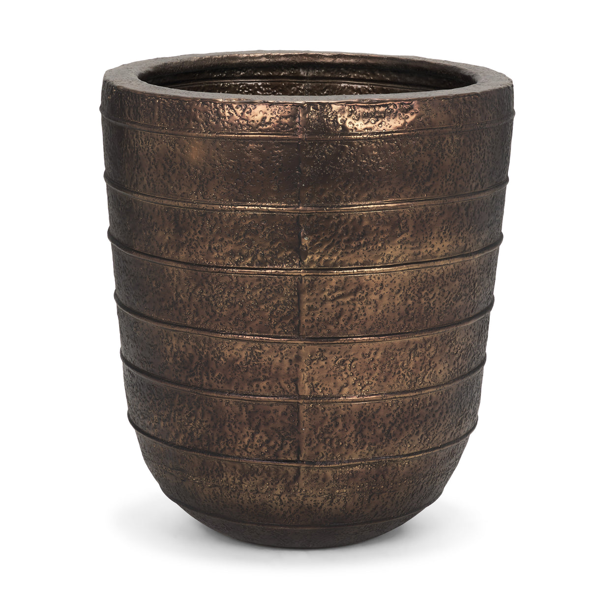Aivana Extra Large Antiqued Gold Metal Floor Vase from Mercana - Luna Furniture