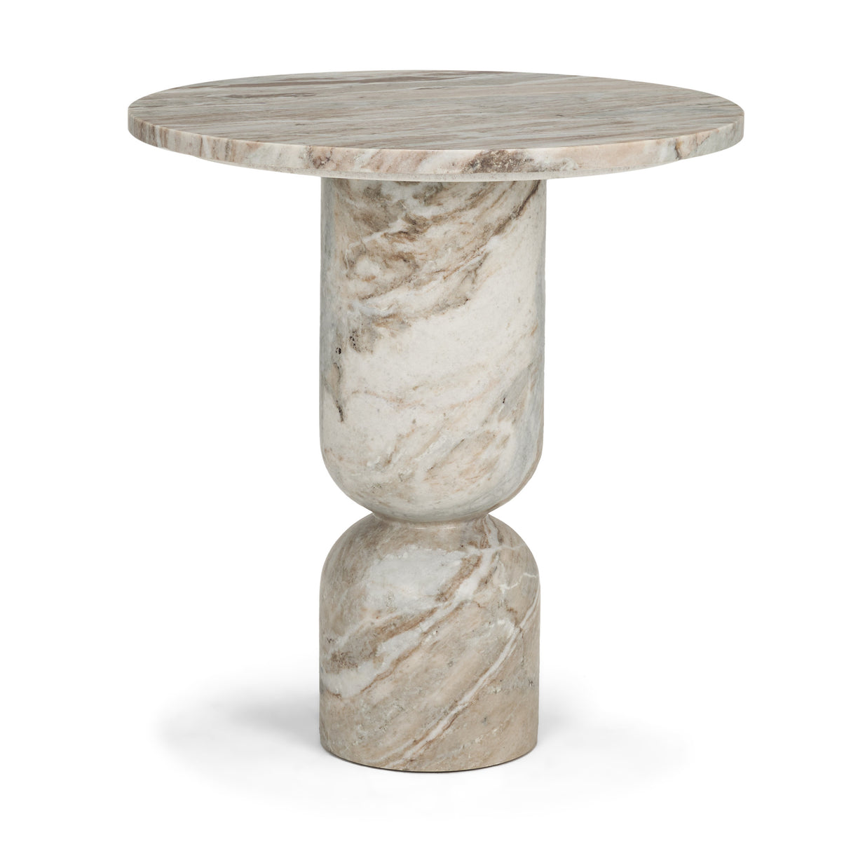Nylah Solid Pink Marble Round Accent Table from Mercana - Luna Furniture