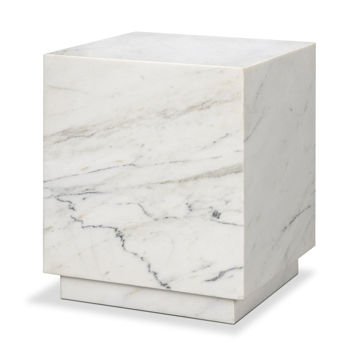 Matteo Solid White Marble Square Side Table from Mercana - Luna Furniture