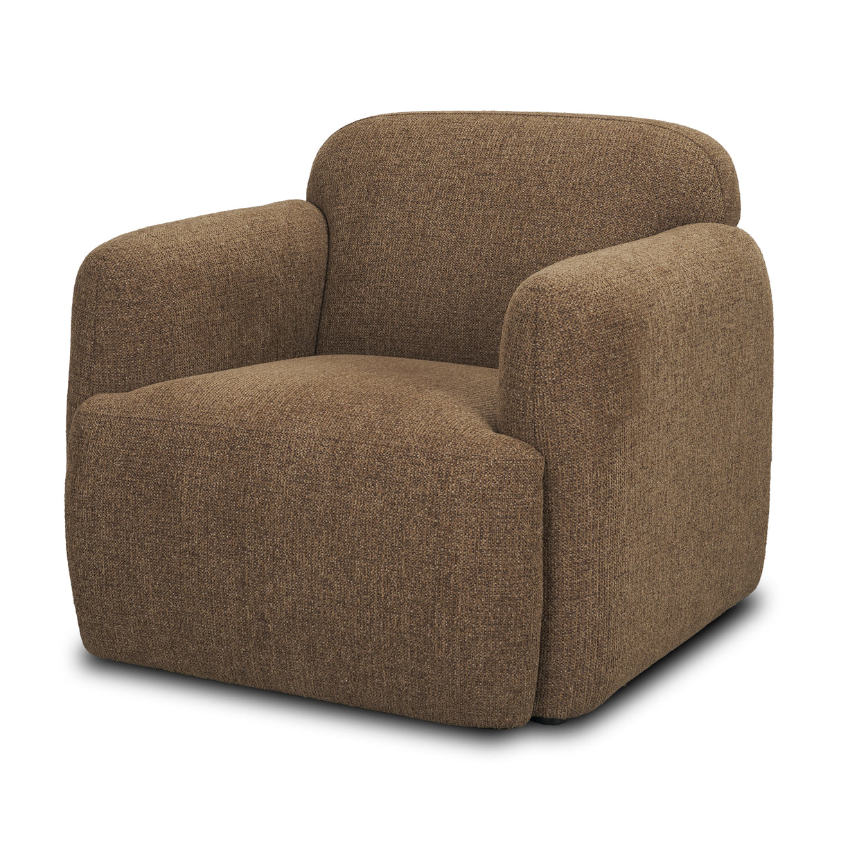 Saga Textured Brown Plush Fabric Upholstered Chair from Mercana - Luna Furniture