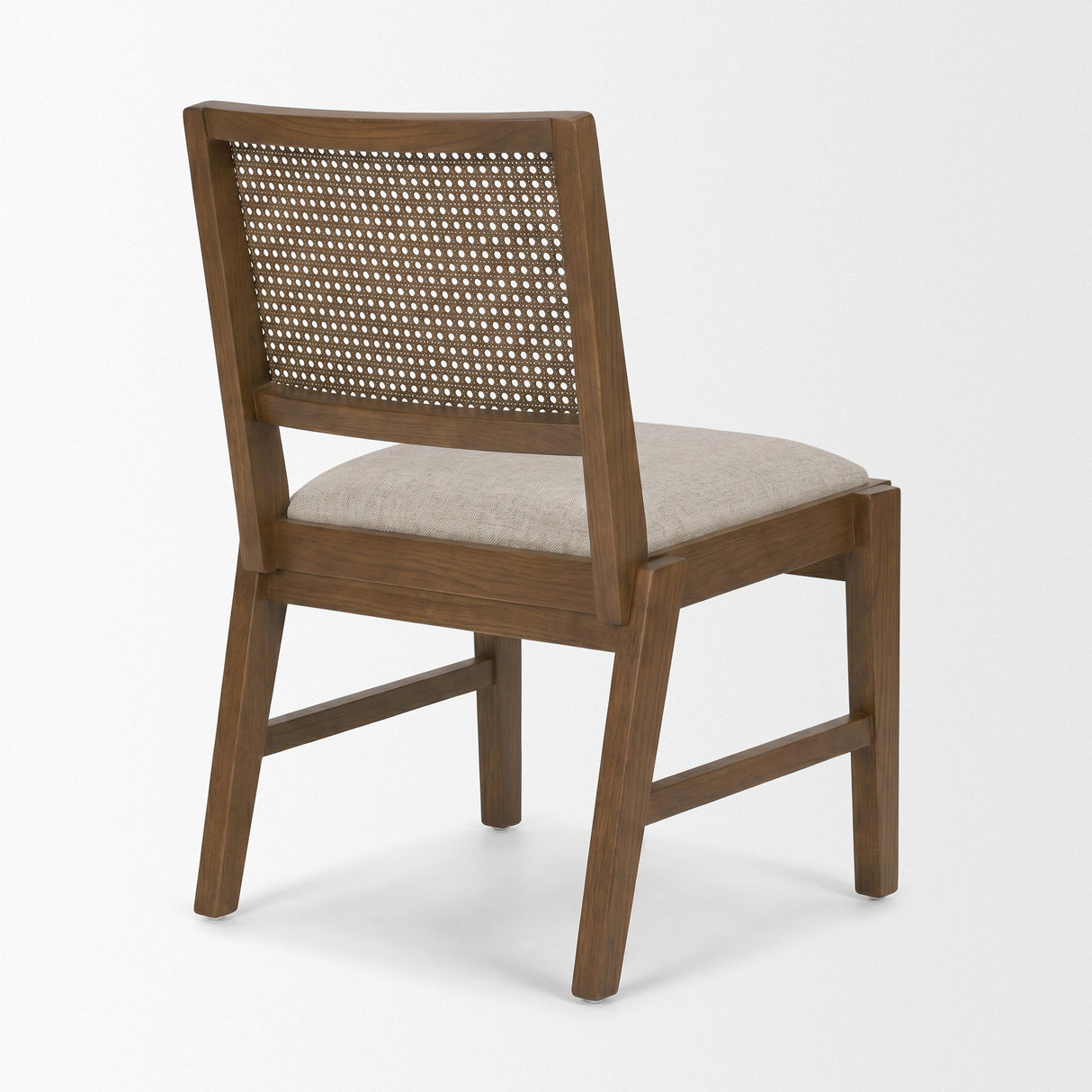 Reid Framed Brown Cane Cream Fabric Dining Chair, Set of 2 from Mercana - Luna Furniture