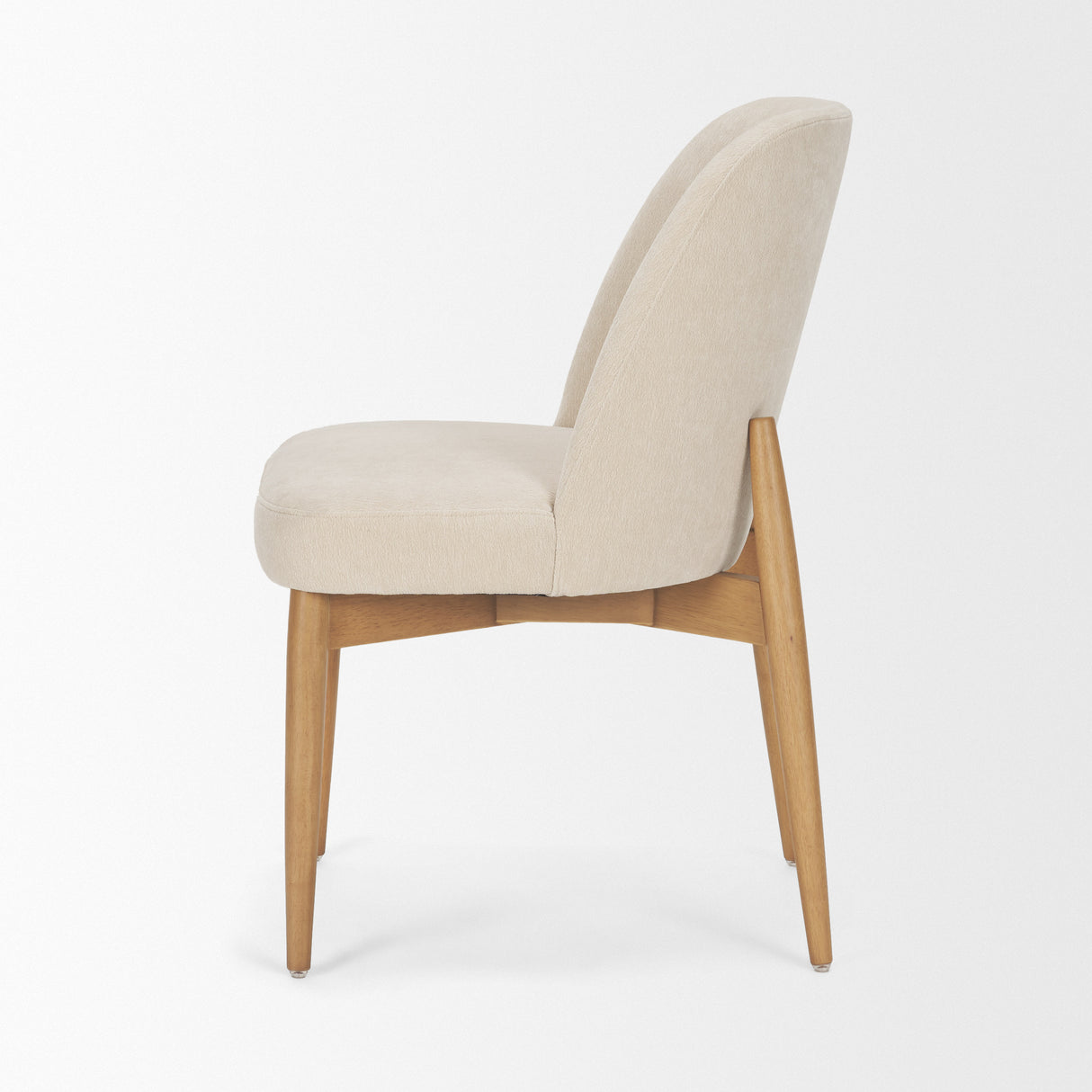 Abbie Curved Back Oatmeal Fabric Dining Side Chair, Set of 2 from Mercana - Luna Furniture