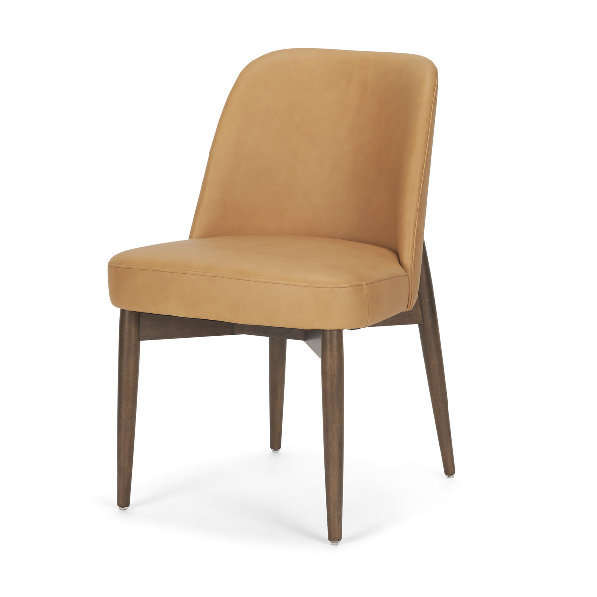 Abbie Slope Curved Back Tan Leather Dining Side Chair, Set of 2 from Mercana - Luna Furniture