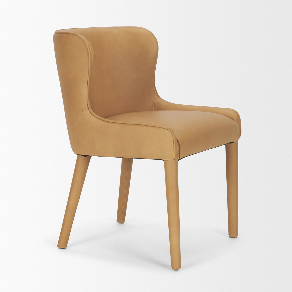 Nolan Slope Tan Leather Dining Chair, Set of 2 from Mercana - Luna Furniture