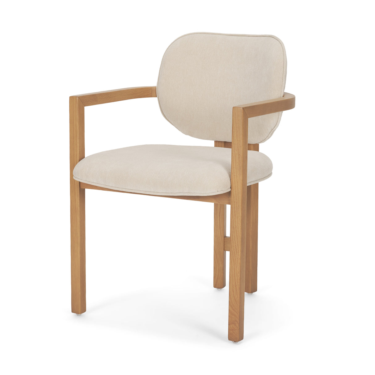 Carlisle Curved Back Cream Chenille Tripod Frame Dining Armchair from Mercana - Luna Furniture