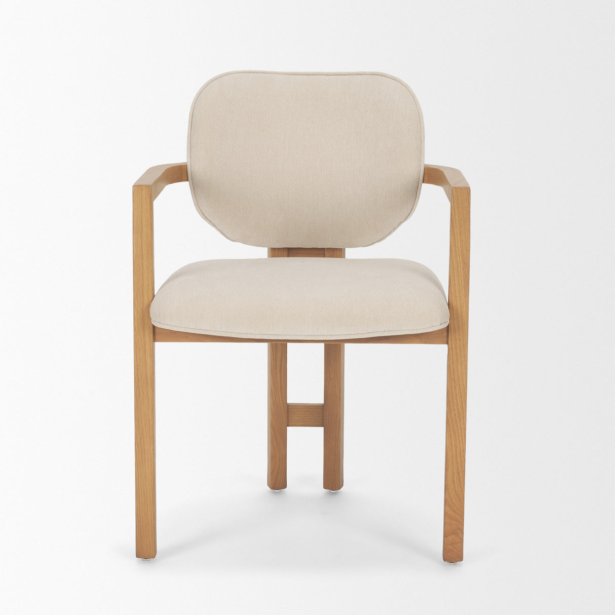 Carlisle Curved Back Cream Chenille Tripod Frame Dining Armchair from Mercana - Luna Furniture