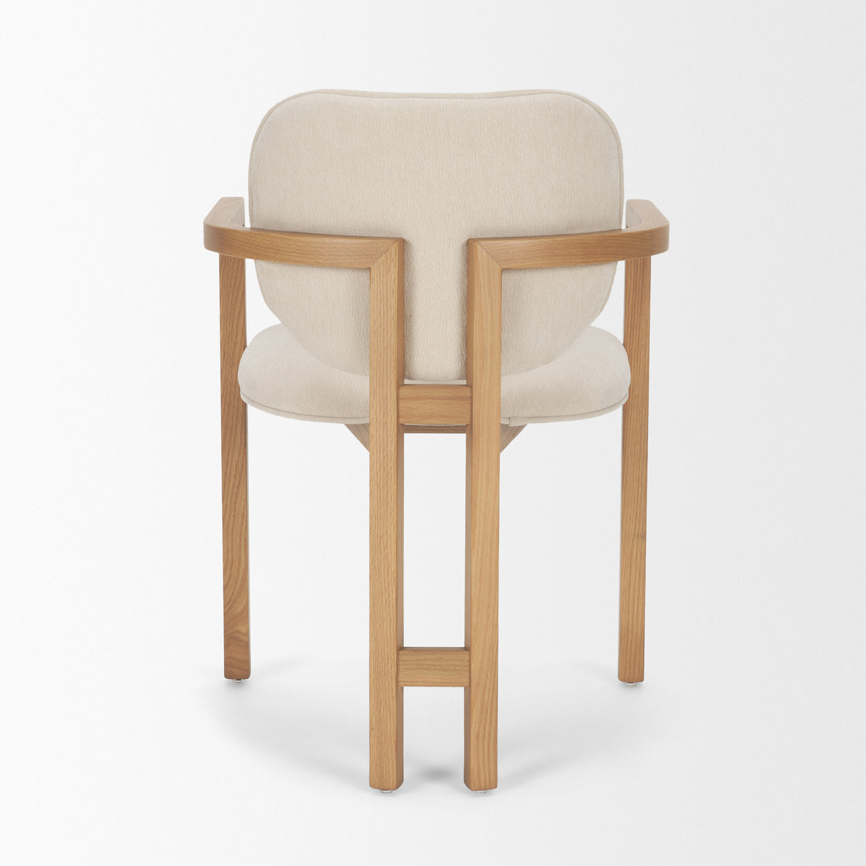 Carlisle Curved Back Cream Chenille Tripod Frame Dining Armchair from Mercana - Luna Furniture