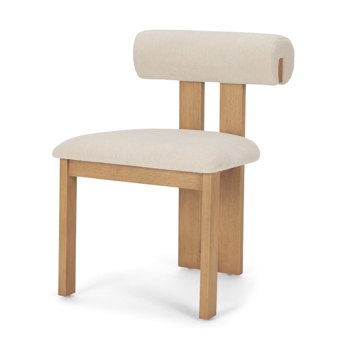 Tribeca Curve Open Back Cream Chenille Tripod Frame Dining Chair, Set of 2 from Mercana - Luna Furniture