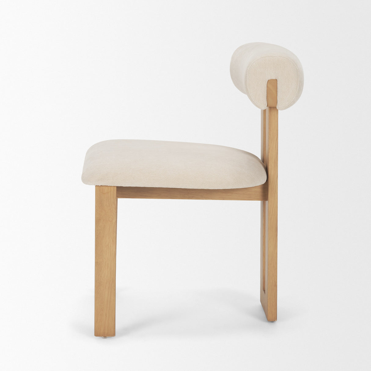 Tribeca Curve Open Back Cream Chenille Tripod Frame Dining Chair, Set of 2 from Mercana - Luna Furniture