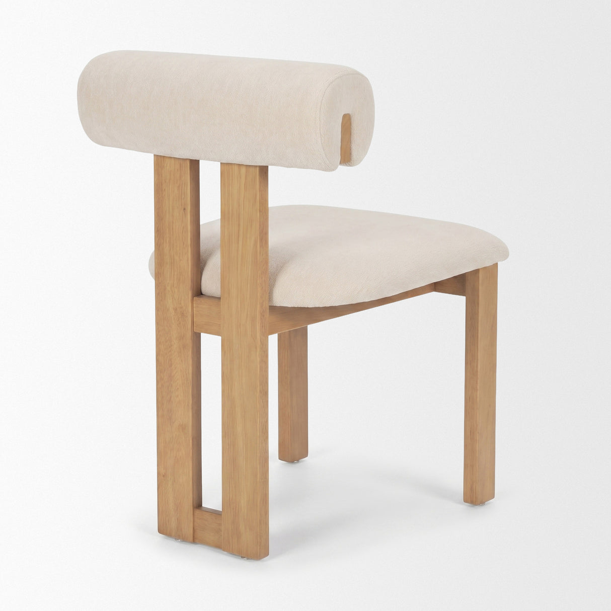 Tribeca Curve Open Back Cream Chenille Tripod Frame Dining Chair, Set of 2 from Mercana - Luna Furniture