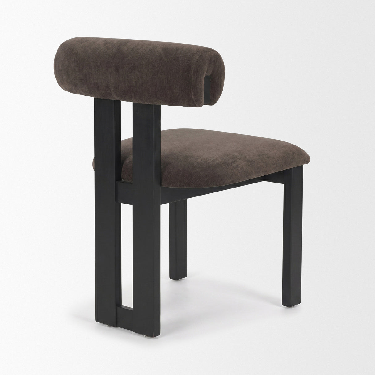 Tribeca Curve Open Back Charcoal Chenille Tripod Frame Dining Chair, Set of 2 from Mercana - Luna Furniture