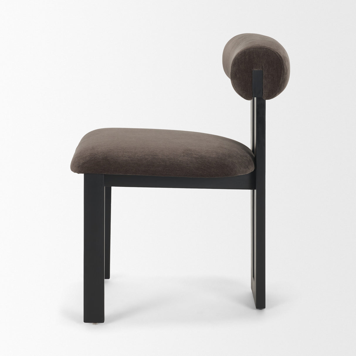Tribeca Curve Open Back Charcoal Chenille Tripod Frame Dining Chair, Set of 2 from Mercana - Luna Furniture
