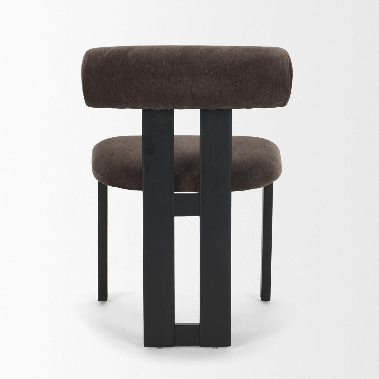 Tribeca Curve Open Back Charcoal Chenille Tripod Frame Dining Chair, Set of 2 from Mercana - Luna Furniture