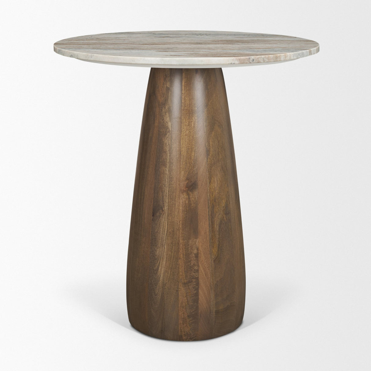 Allyson 32" Round Medium Brown Wood w/ Pink Marble Top Bistro Table from Mercana - Luna Furniture