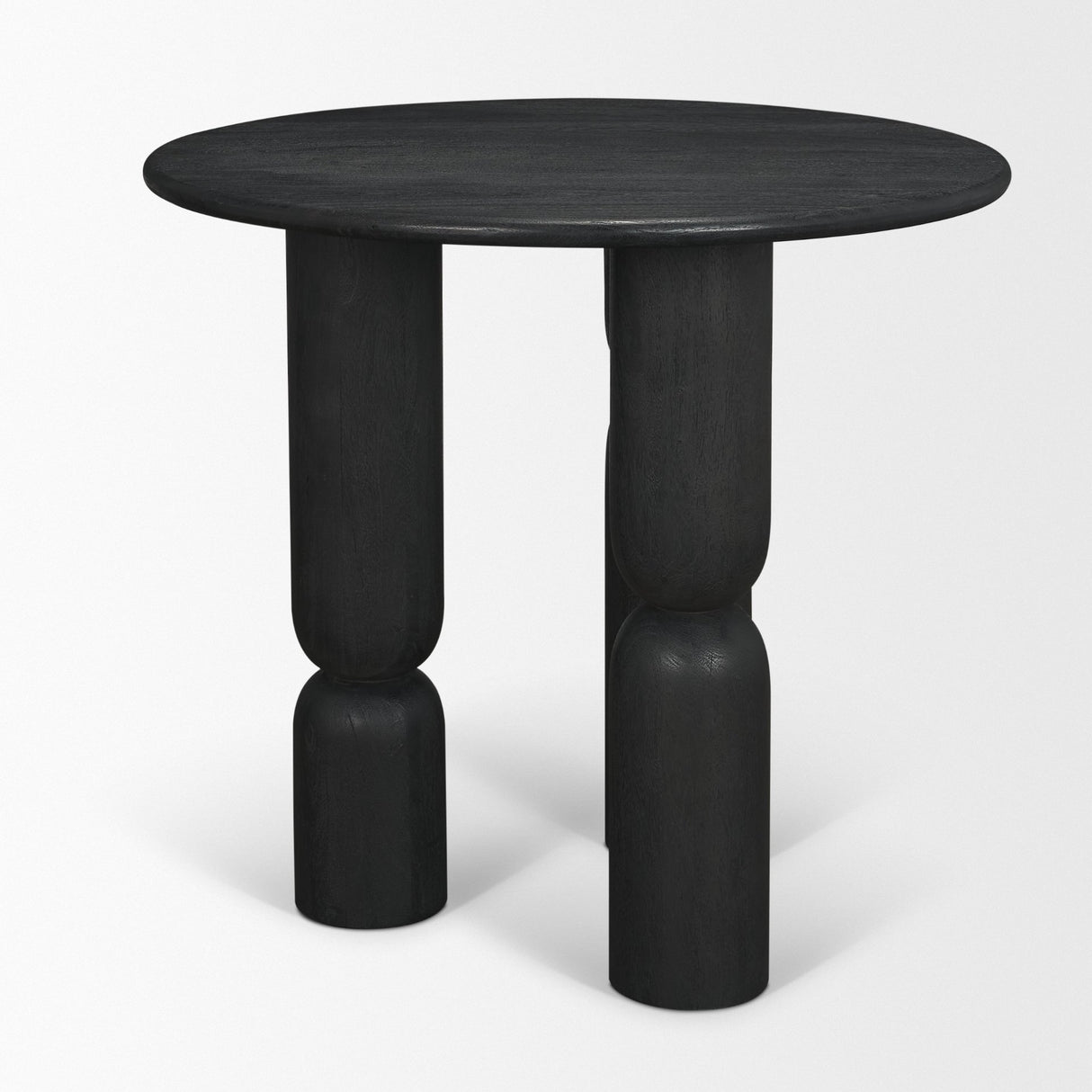 Sonel Matte Black Wood Pedestal Foyer Table from Mercana - Luna Furniture