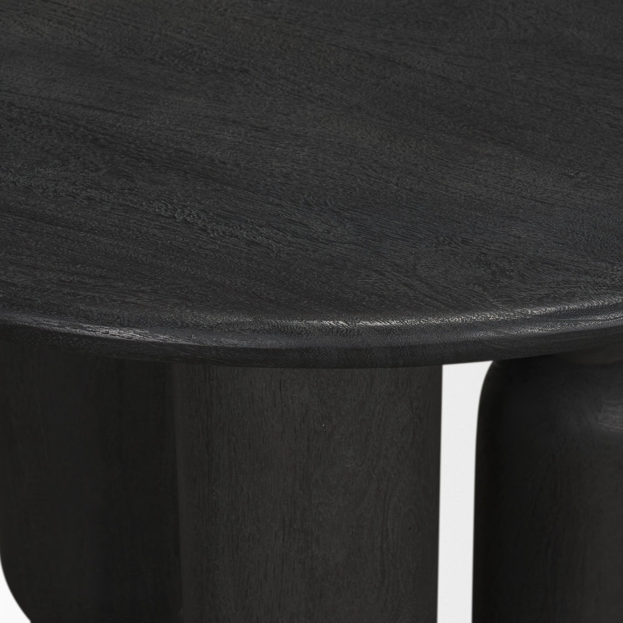 Sonel Matte Black Wood Pedestal Foyer Table from Mercana - Luna Furniture
