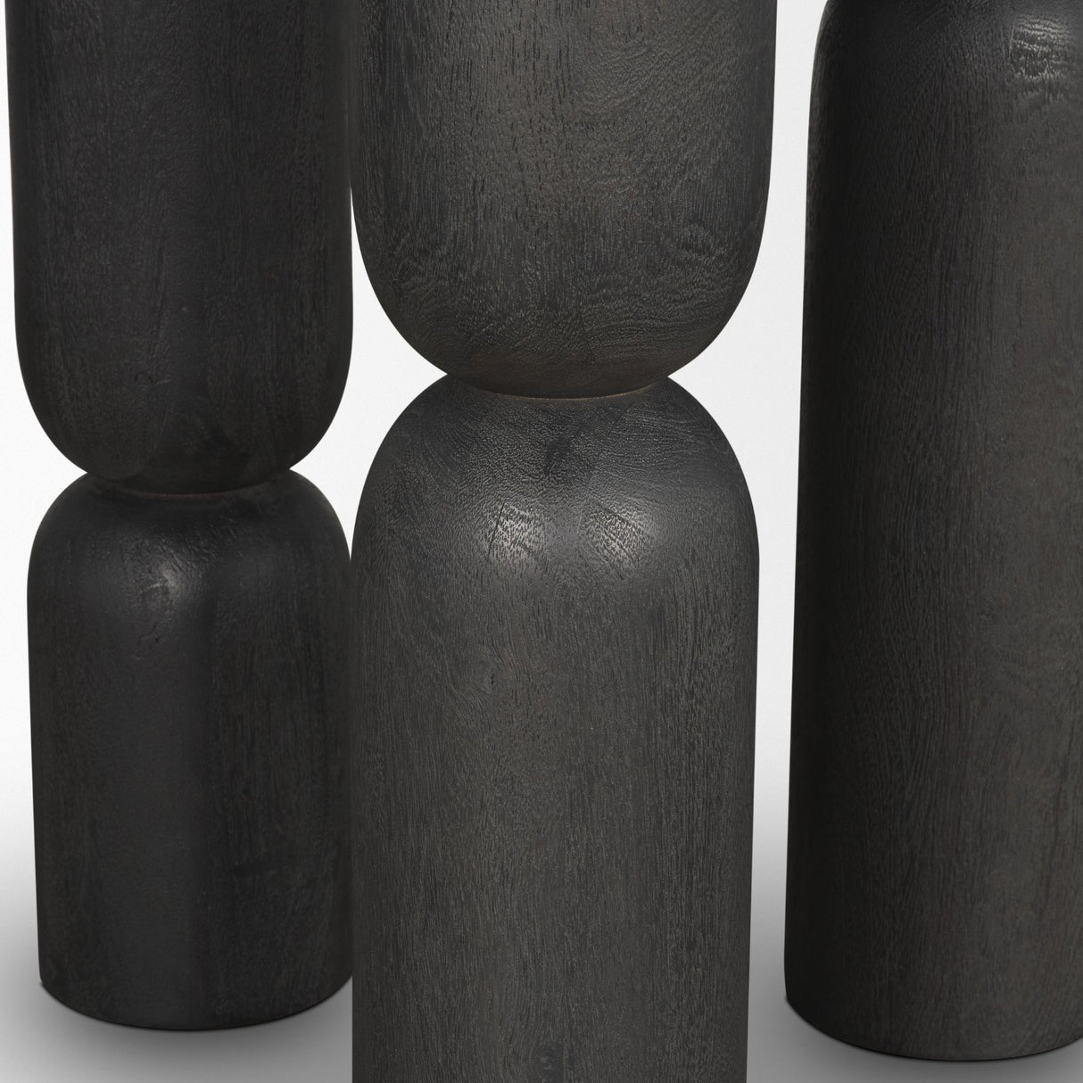 Sonel Matte Black Wood Pedestal Foyer Table from Mercana - Luna Furniture