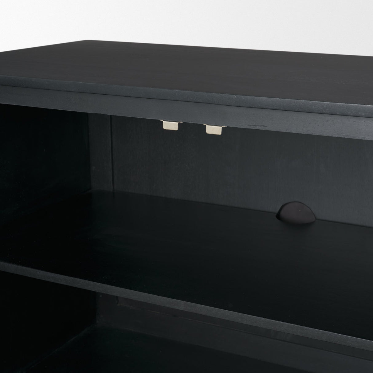 Grier Matte Black Stained Wood w/ Black Cane Accent Cabinet from Mercana - Luna Furniture