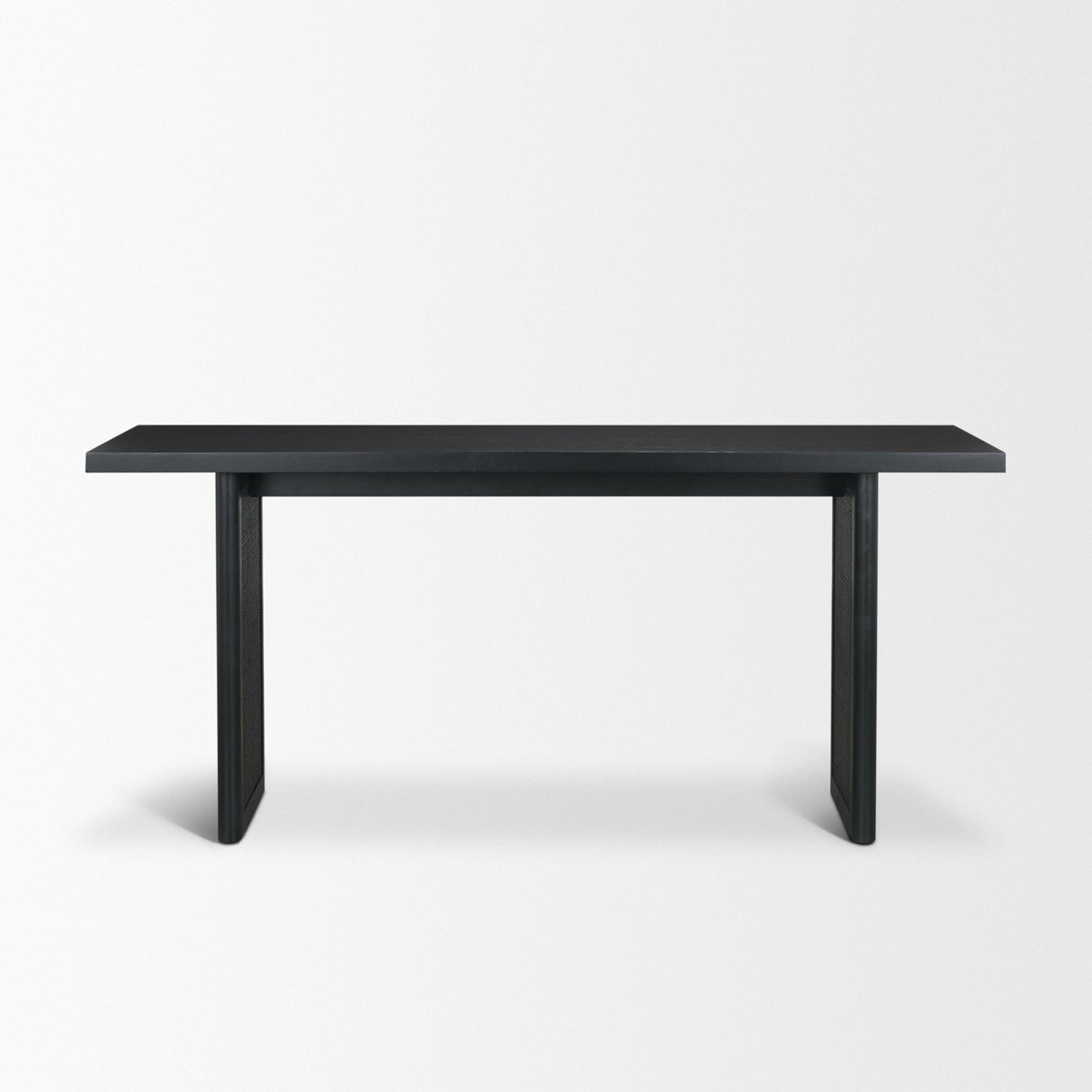 Grier 65" Black Wood w/ Black Cane Console Table from Mercana - Luna Furniture